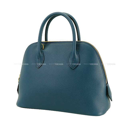 HERMES Shoulder bag Bolide1923 25 Verso Bleu de Prusse/Vert Fizz Evercolor/Veau Swift Gold HW Stamp