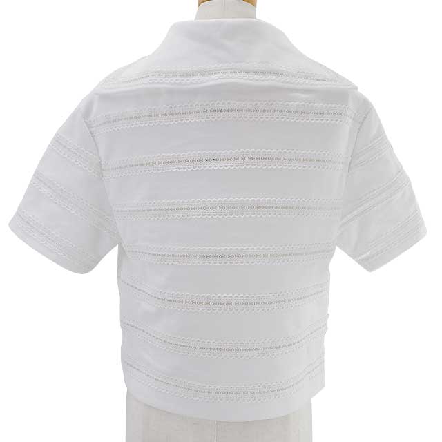 2024SS NEW Chanel Short sleeve t shirt Ladies Tops Coco mark Lace Sailor collar Short sleeves Blanc (White) Cotton jersey 34