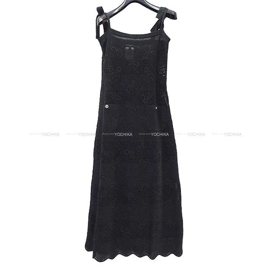 2024 NEW Chanel One‐piece dress Coco button With pocket Long dress Noir (Black) Viscose/Papier 34