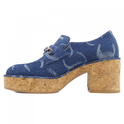 Chanel G45142B14034 Print Denim Metal Shoes