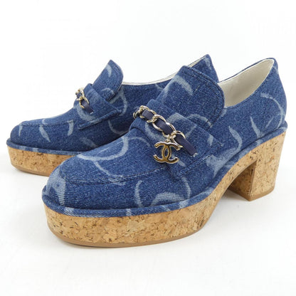 Chanel G45142B14034 Print Denim Metal Shoes