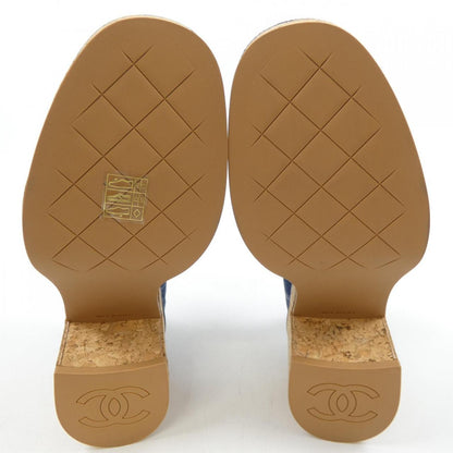 Chanel G45142B14034 Print Denim Metal Shoes