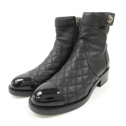 Chanel G36763Y55020 Calfskin Patent Calfskin Boots