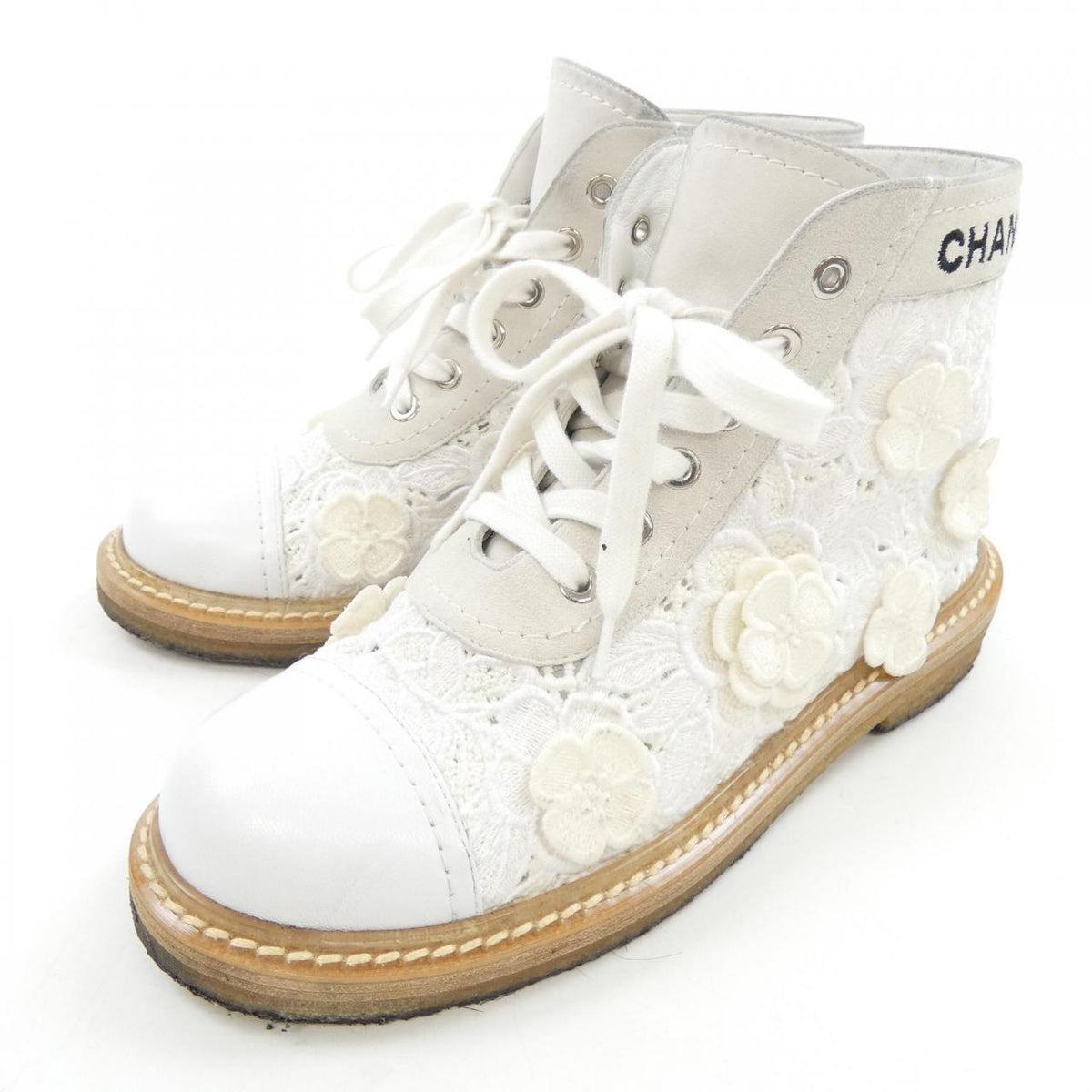 Chanel G34862Y53254 Flower Embroidery Lambskin Boots