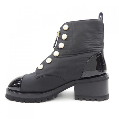 Chanel G45183B13923 Fabric Patent Calfskin Imitation Pearl Boots