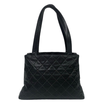 CHANEL Tote Bag Matt caviar skin black Matrasse