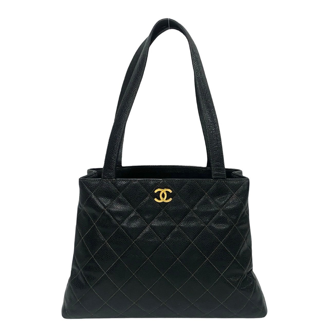 CHANEL Tote Bag Matt caviar skin black Matrasse