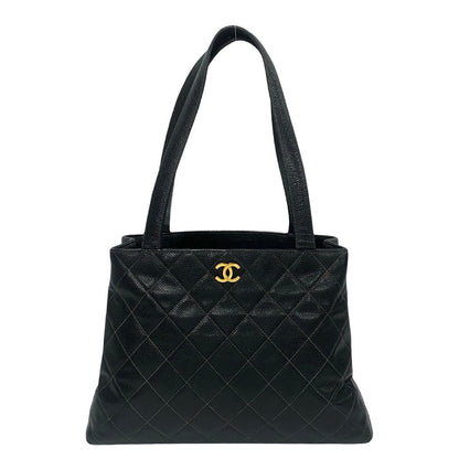 CHANEL Tote Bag Matt caviar skin black Matrasse