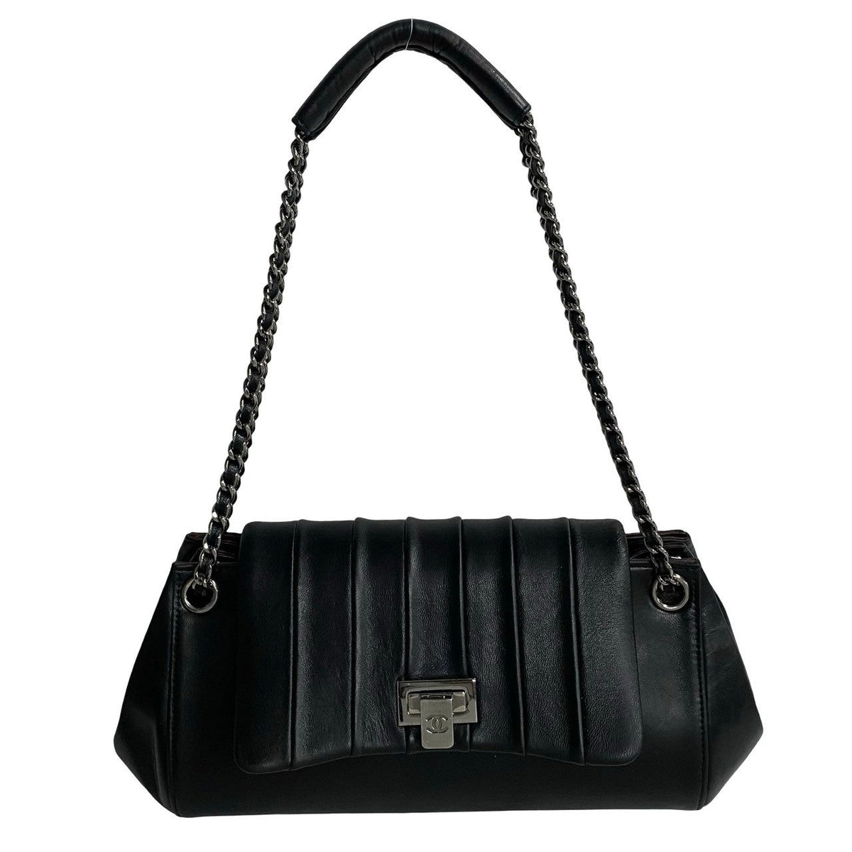 CHANEL Shoulder Bag lambskin black Mademoiselle Chain Shoulder