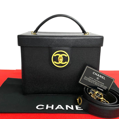 CHANEL Handbag Matt caviar skin black