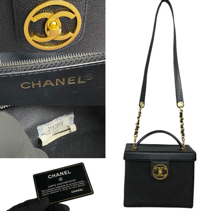 CHANEL Handbag Matt caviar skin black
