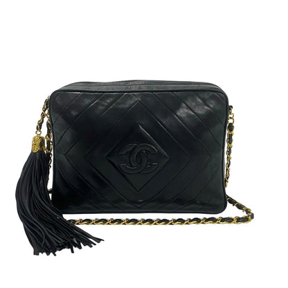 CHANEL Shoulder Bag lambskin black