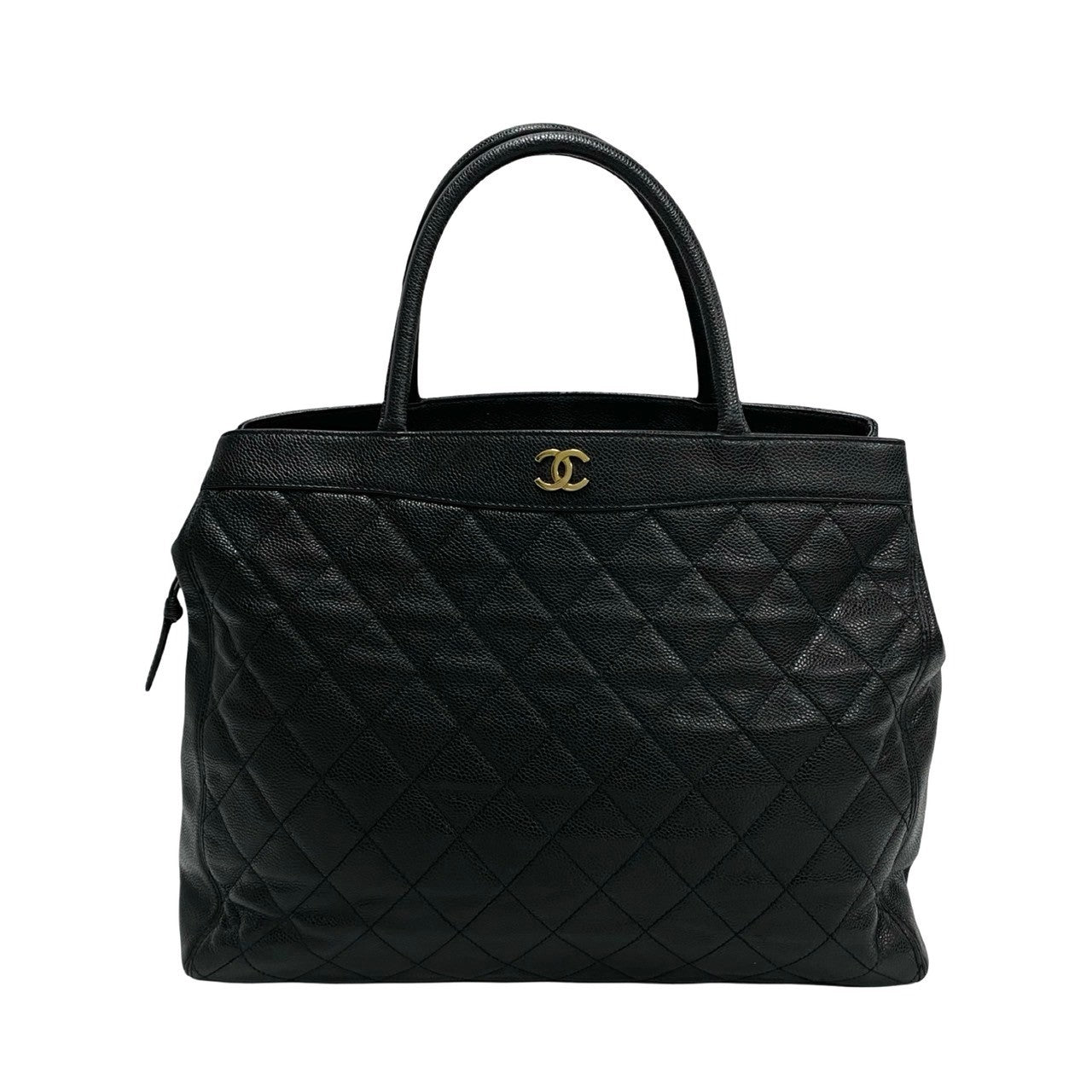 CHANEL Handbag Matt caviar skin black Matrasse