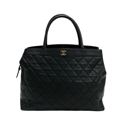 CHANEL Handbag Matt caviar skin black Matrasse