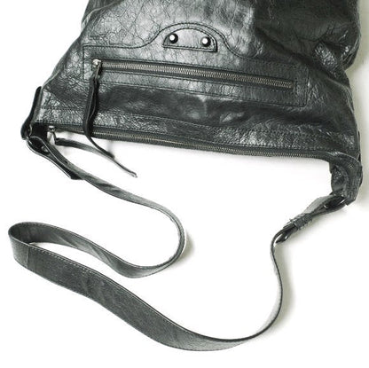 Balenciaga Leather Day Messenger Bag Black