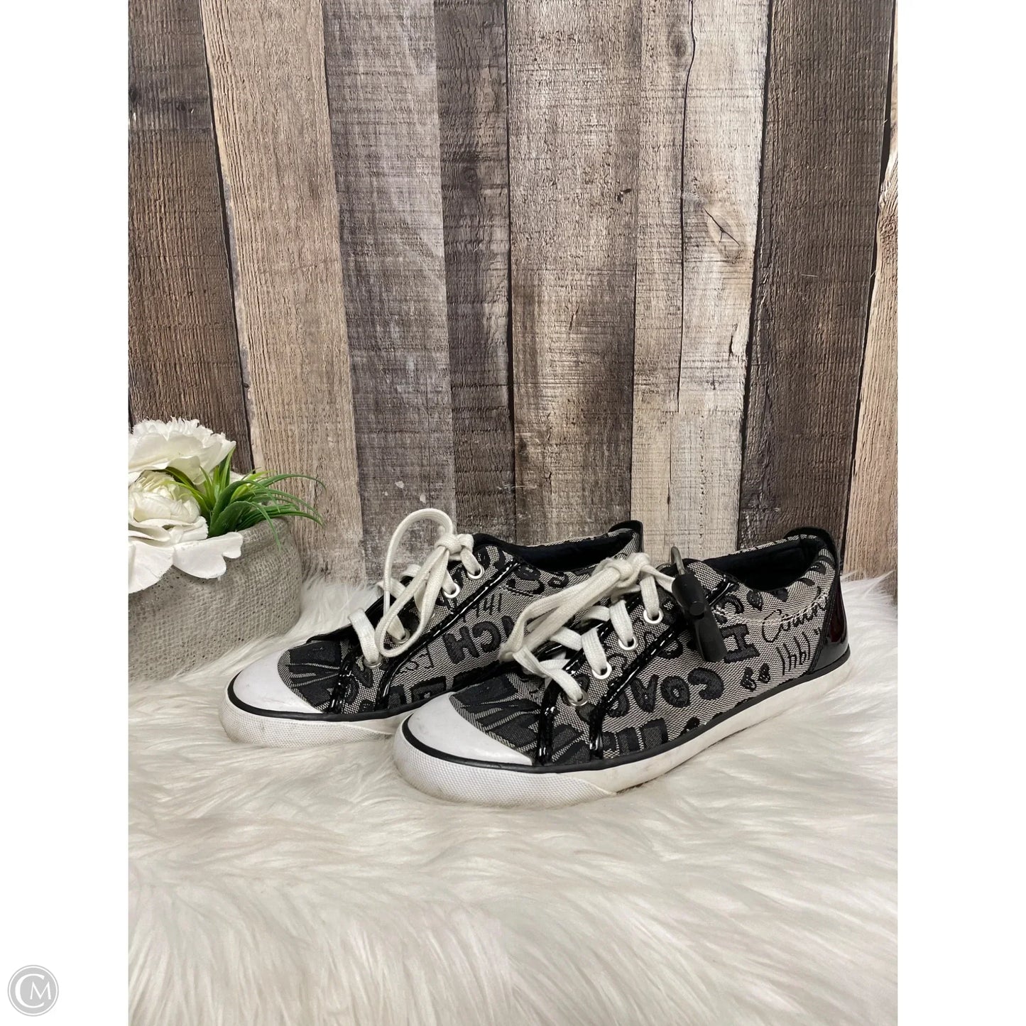 Shoes Designer By Coach In Black & White, Size: 8