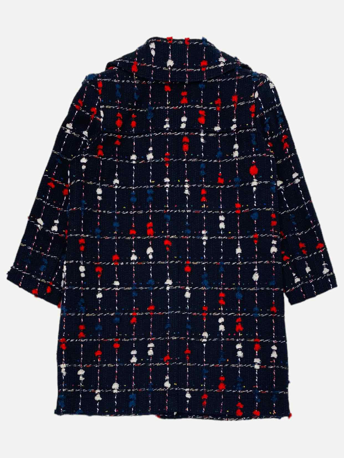 CHANEL Navy Blue w/ Beige & Red Size US 12 Coat