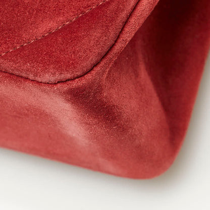Chanel Double Flap V Stitch Suede Shoulder Bag