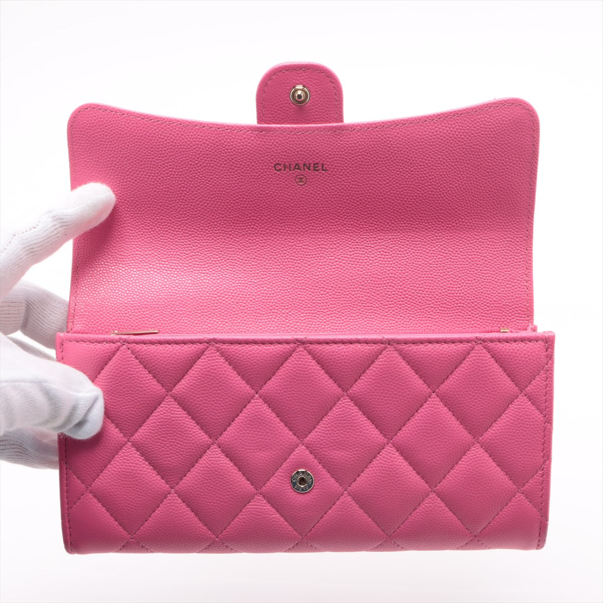 Chanel Matrasse Caviar S Wallet Pink Gold  Random