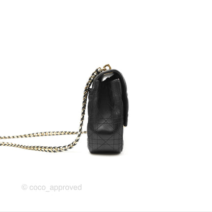 Chanel Medium Miss Dior Flap Bag Black Cannage Lambskin Gold Hardware