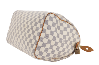 LOUIS VUITTON N41370 SPEEDY 30 DAMIER AZUR WITH LOCK ONLY NO KEY