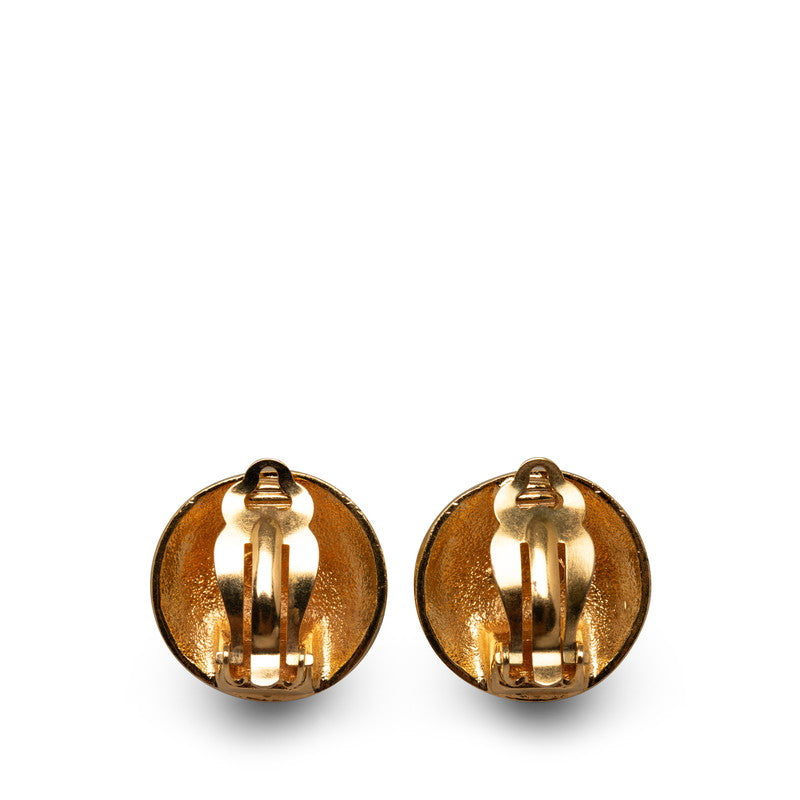 Chanel Vintage Coco Rope Motif Earrings Gold