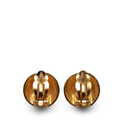 Chanel Vintage Coco Rope Motif Earrings Gold