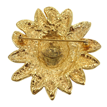 CHANEL CC Lion Motif Pin Brooch Gold Plated #CG985