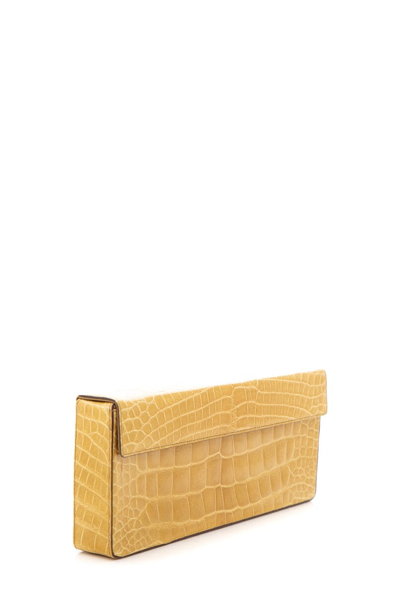 Prada Tan Embossed Box Clutch