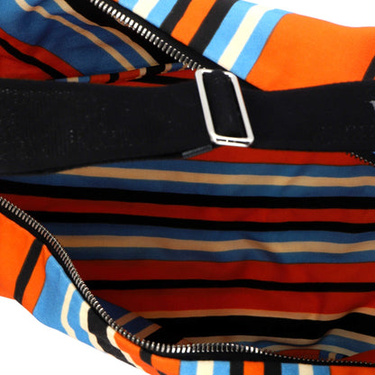 Triangle Logo Zip Crossbody Bag Printed Canvas Large