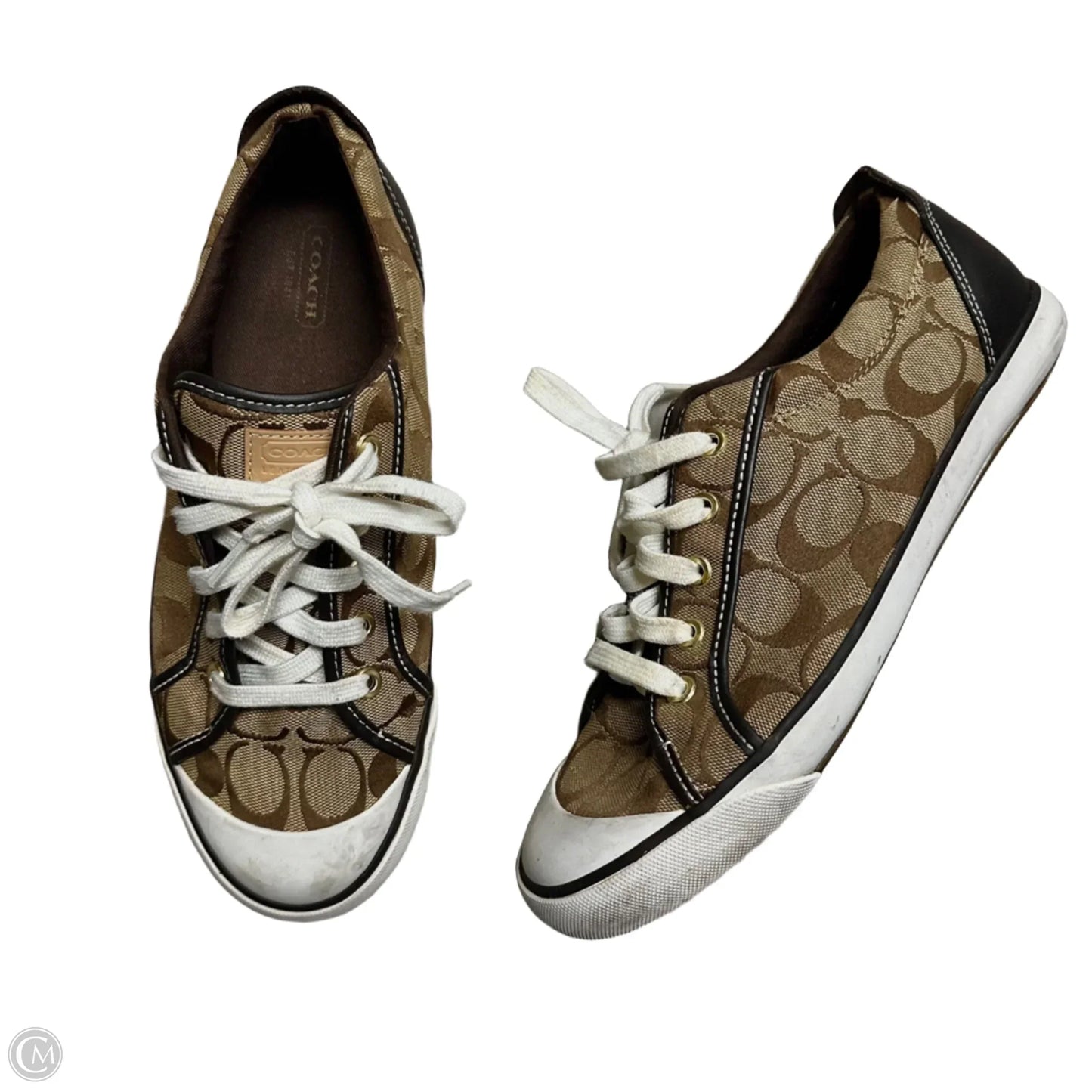 Shoes Designer By Coach In Brown & White, Size: 10
