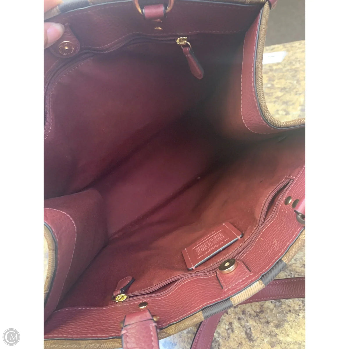 Tote Designer By Coach, Size: Medium