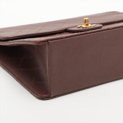 Chanel Matrasse Caviar S Single Flap Single Chain Bag Brown Gold  5th