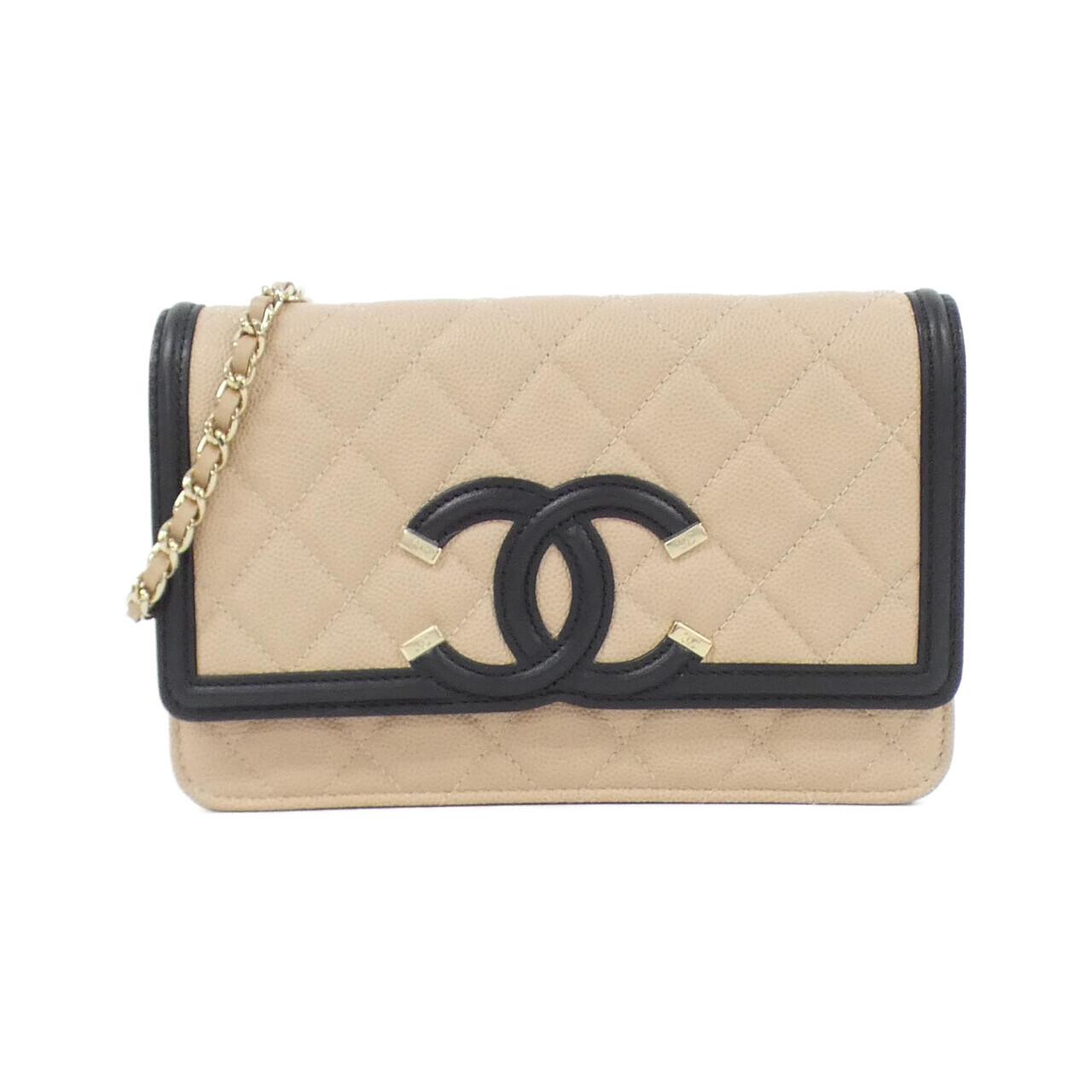 Chanel Chain Wallet Caviar Skin Wallet