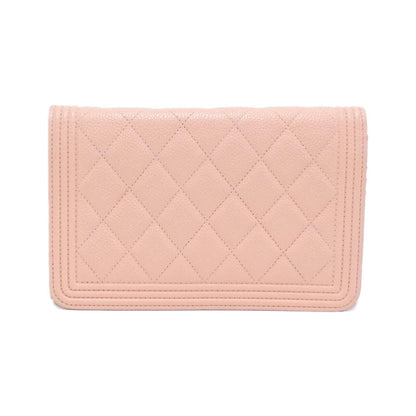 Chanel Boy Chanel Caviar Skin Chain Wallet