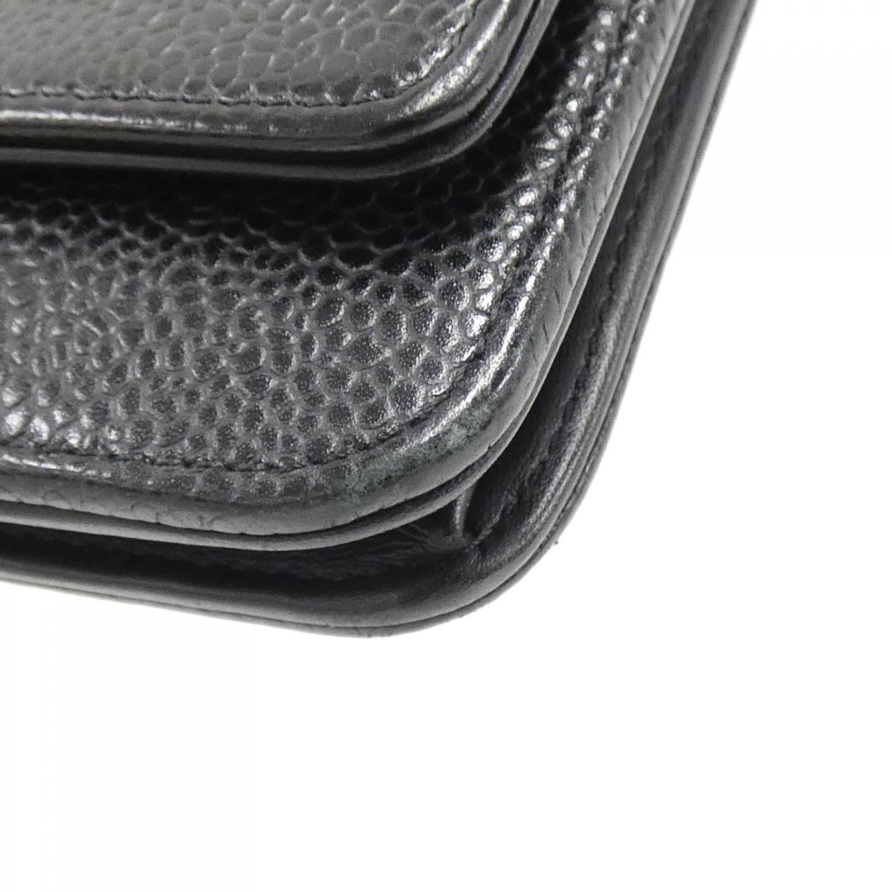Chanel Timeless CC Line Caviar Skin Chain Wallet
