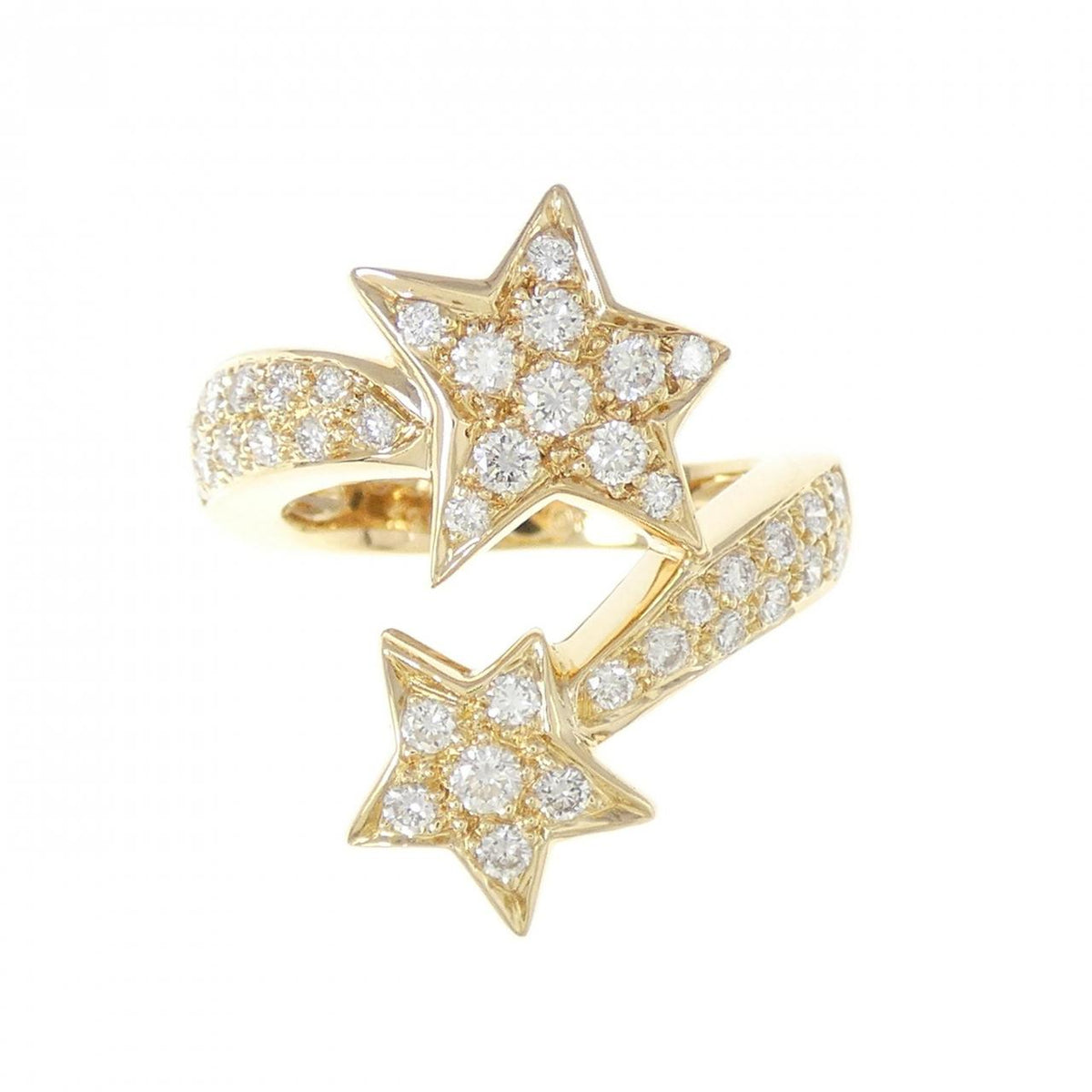 Chanel Twin Comet 750 Yellow Gold Diamond Ring