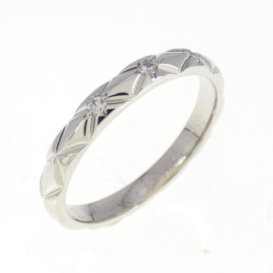 Chanel Matelassé Platinum Diamond Ring Size 9