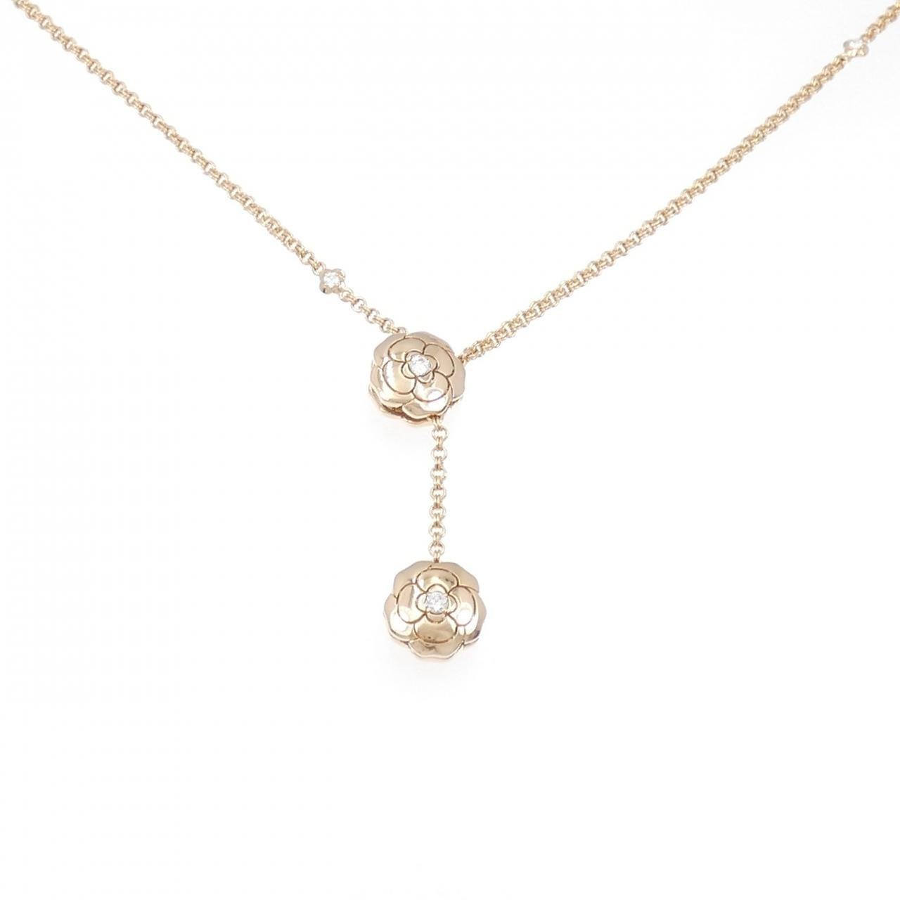 Chanel Camelia 750 Pink Gold Diamond Necklace