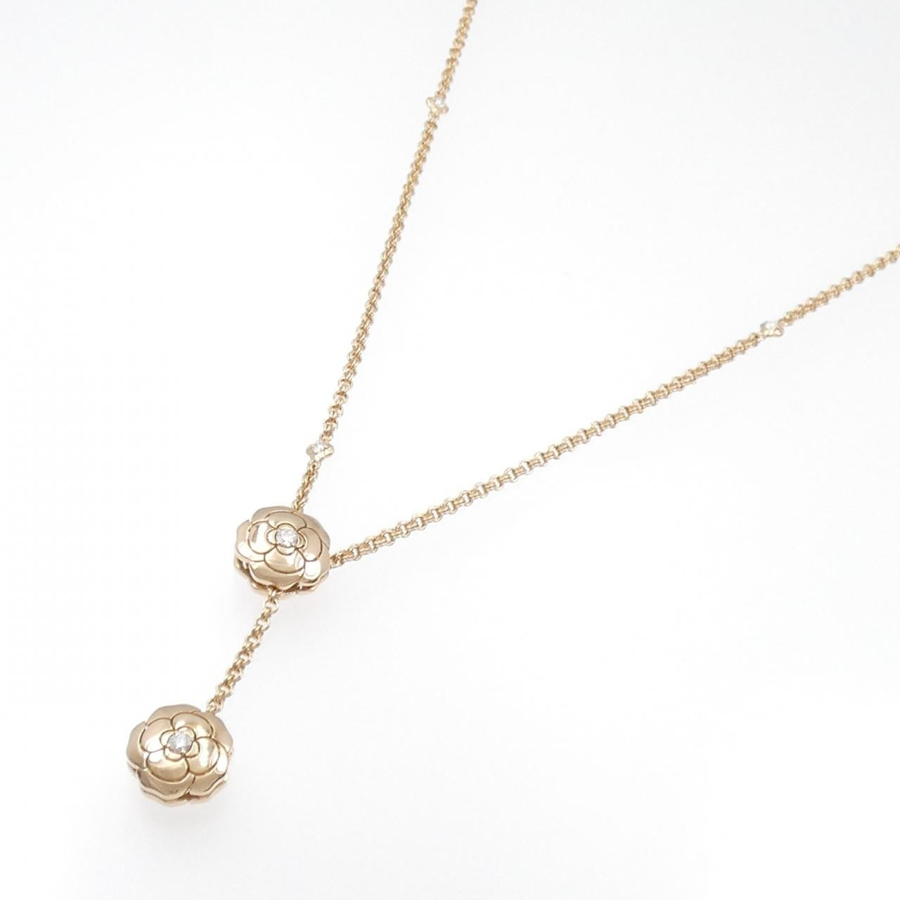Chanel Camelia 750 Pink Gold Diamond Necklace