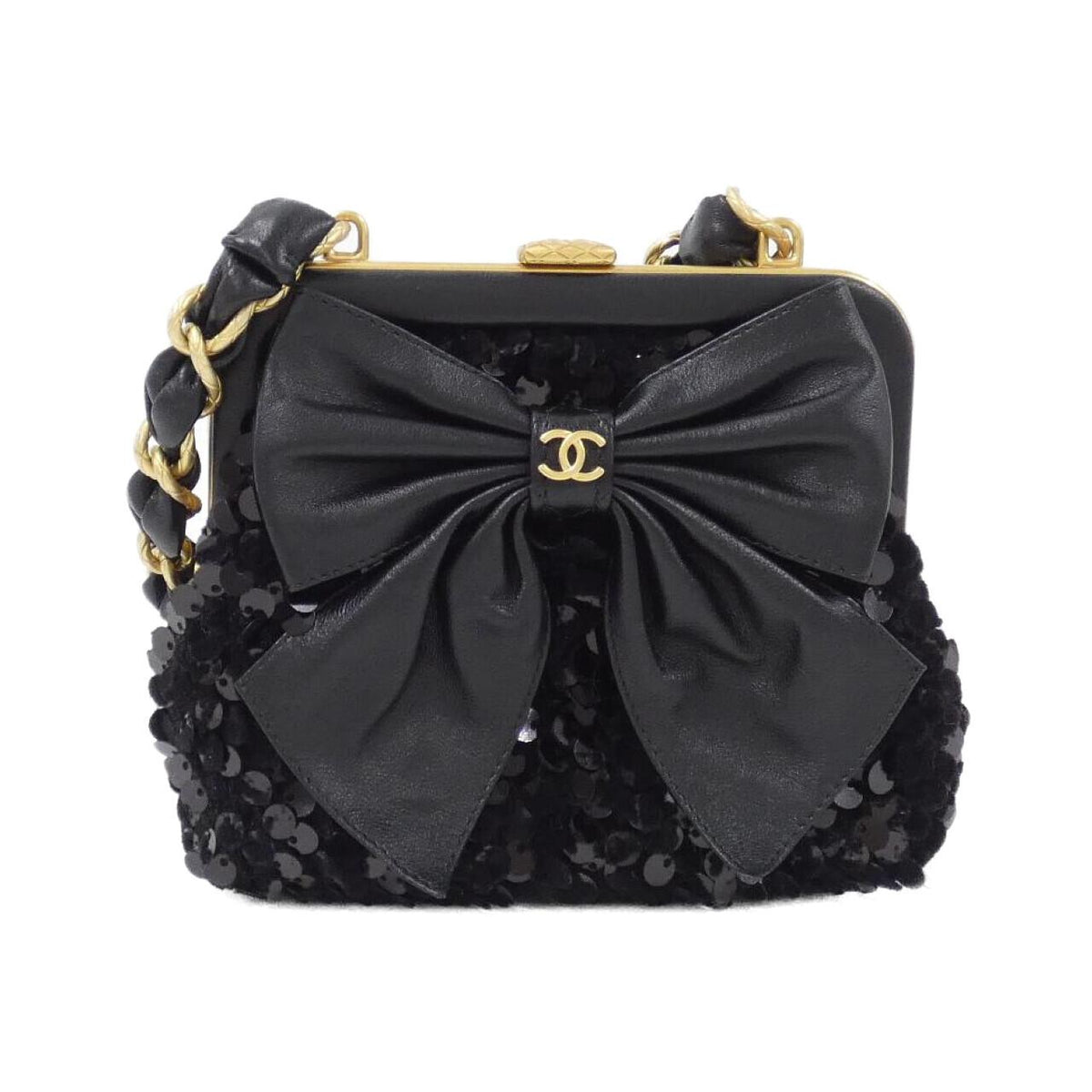 Chanel AP4028 Tweed Spangle Chain Clutch