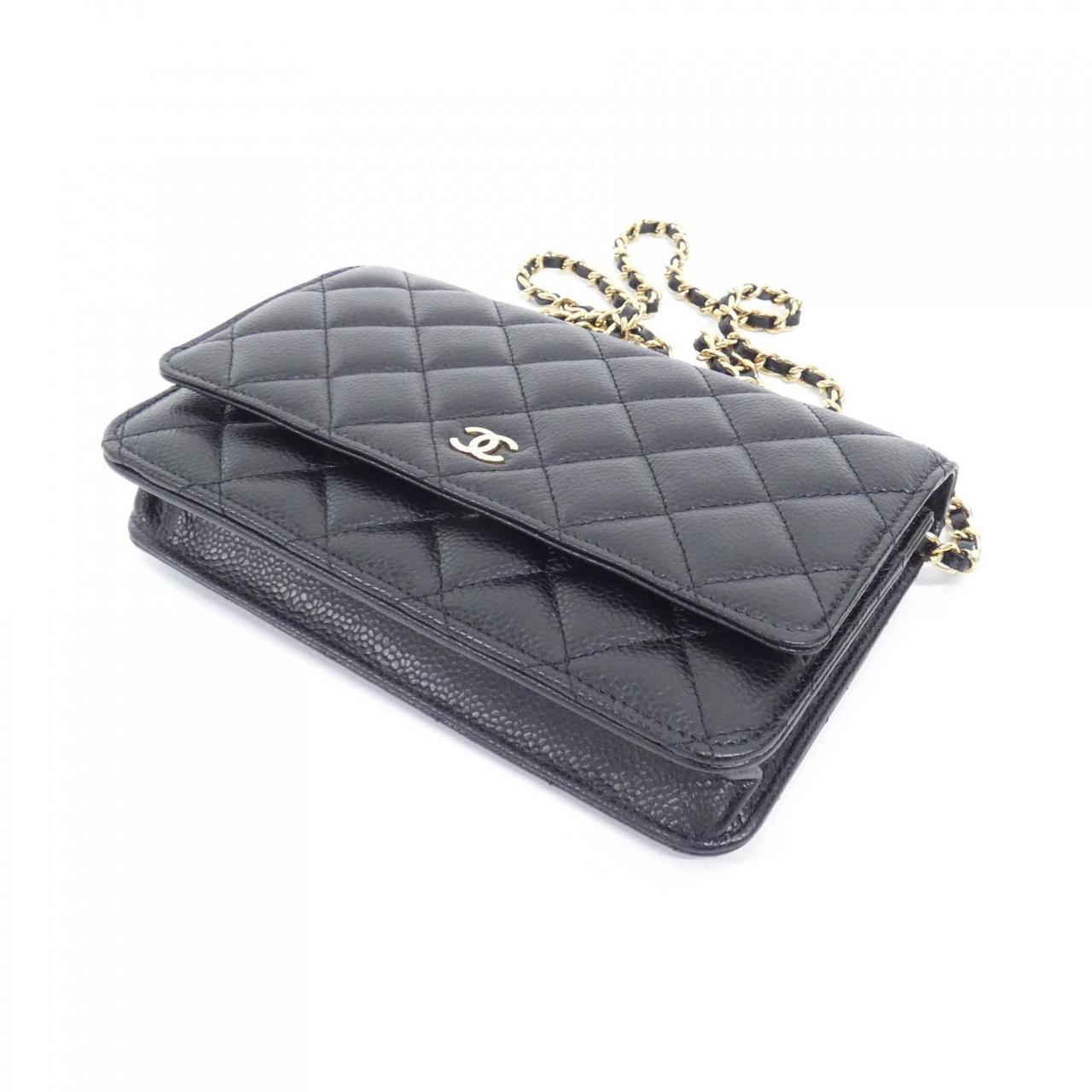 Chanel Timeless Classic Caviar Skin Chain Wallet