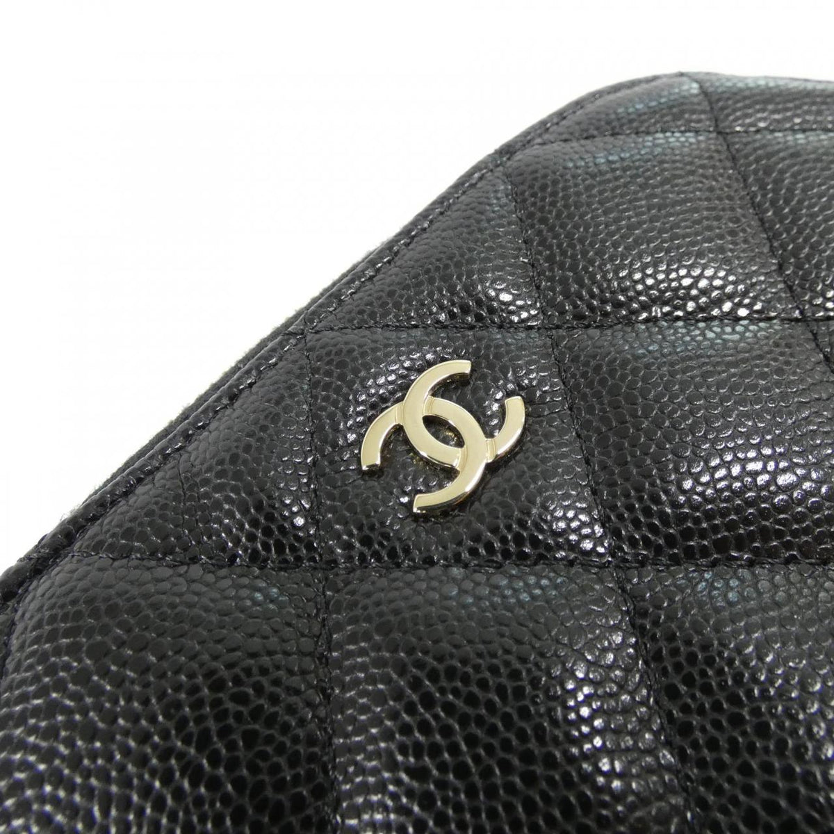 Chanel Timeless Classic Caviar Skin Chain Clutch