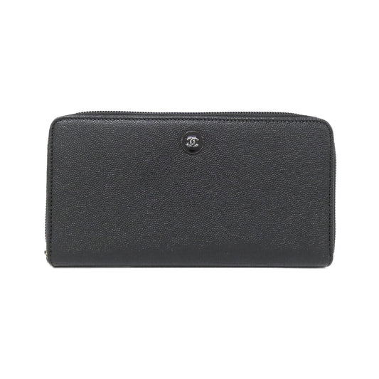 Chanel Coco Button Caviar Skin Long Wallet