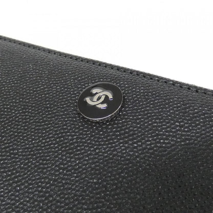 Chanel Coco Button Caviar Skin Long Wallet