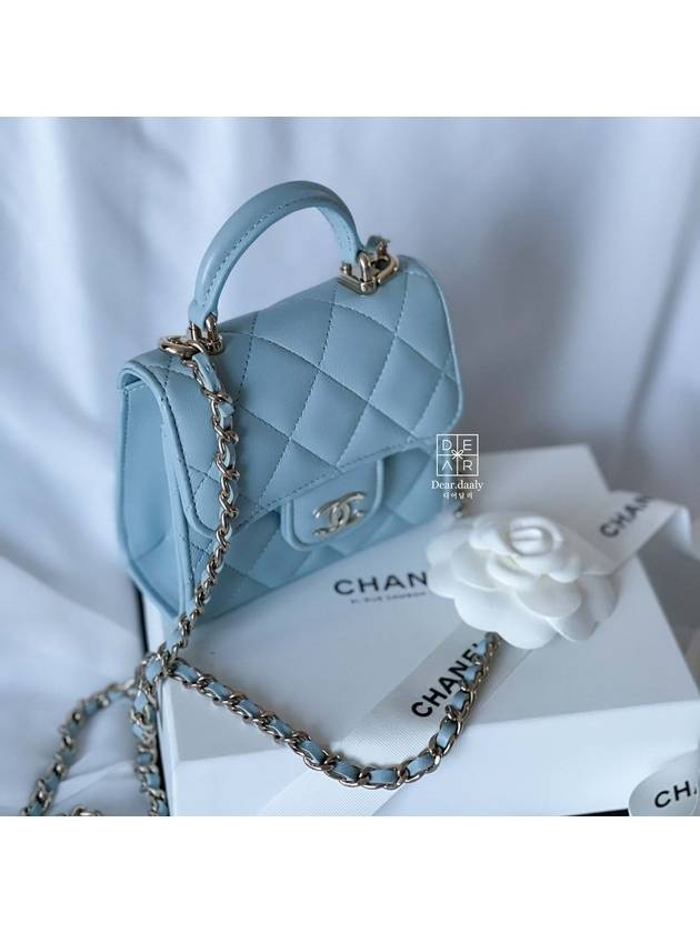 Gold Hardware Lambskin Chain Mini Bag Light Blue Chanel