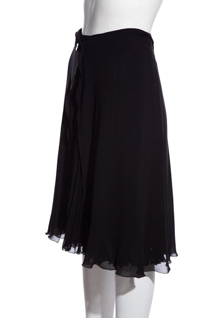 Chanel Black Pleated Skirt SZ 36