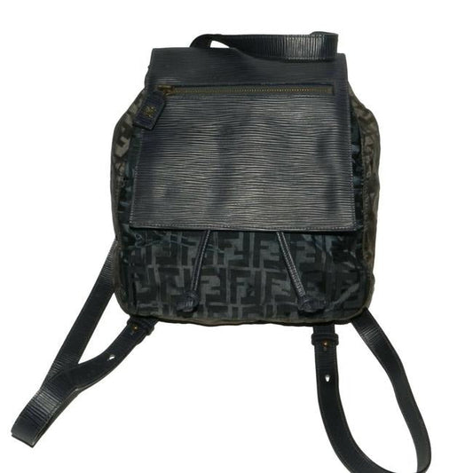 Fendi Blue & Grey Zucca Print Canvas And Leather Two Way Backpack/Satchel