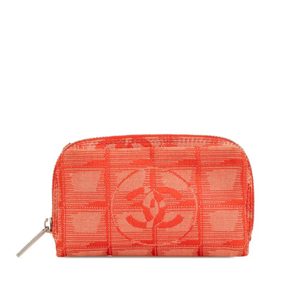 Red Chanel Nylon New Travel Line Coin Pouch