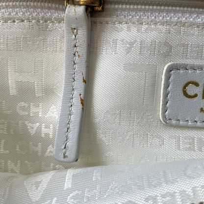 Chanel White Canvas Marshmallow handbag bag